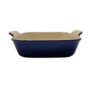 Le Creuset Stoneware Casserole 9x9 Square Casserole Pan Blue 09-44